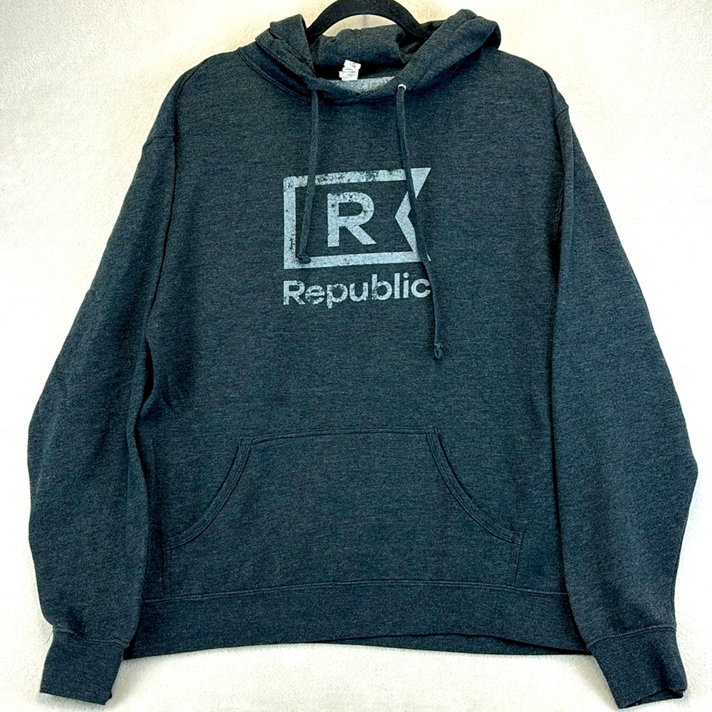 INDEPENDENT TRADING COMPANY Republic Lightweight Gray Hoodie Unisex Size XL